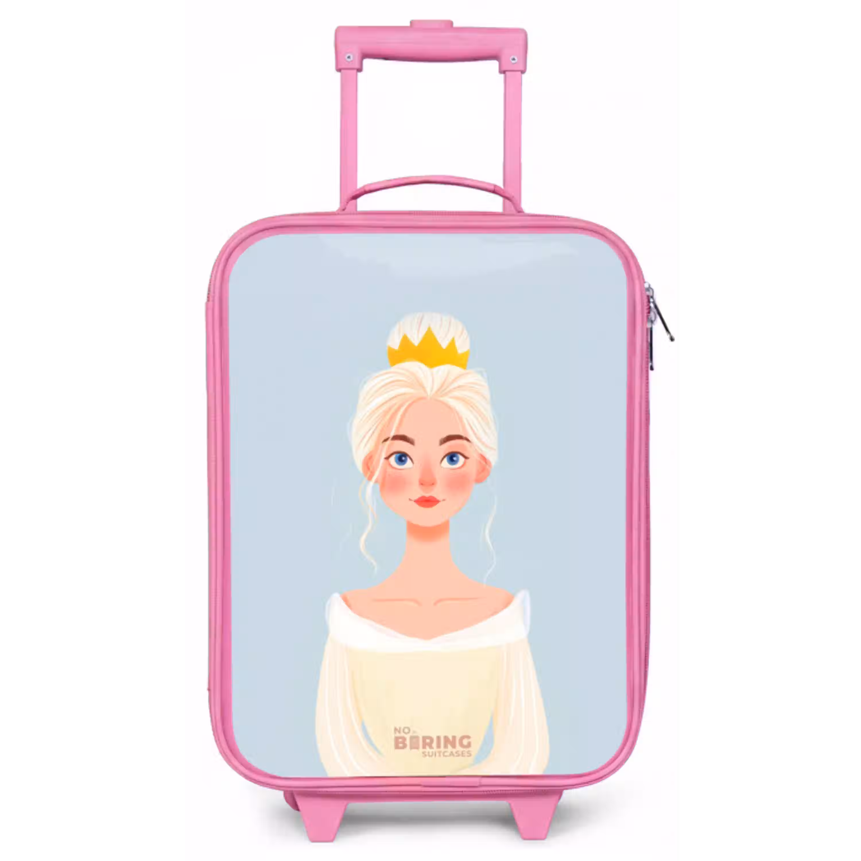 Prinses met een gouden kroon - Blauw Kinderkoffer - Roze klein -zz3dotto