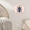 Donkerblauw - Kever - Bloemtakken - Sierlijk Wandcirkel kunststof plaat 5mm dik klein -sfeer5