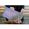 Pretty - Roze - Blauw - Golvend laptophoes neopreen klein -tas