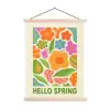 Illustratie - Bloemen - Quote - Kleurrijk textielposter latten blank klein -3d