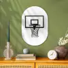 Basketbalbord - Minimalistisch - Zwart Wandcirkel Ovaal Forex klein -sfeer2