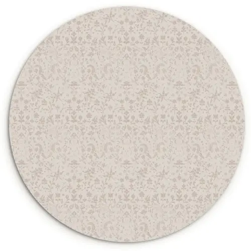 Bloemen - Bladeren - Licht - Taupe Wandcirkel kunststof plaat 5mm dik klein 188 -3d