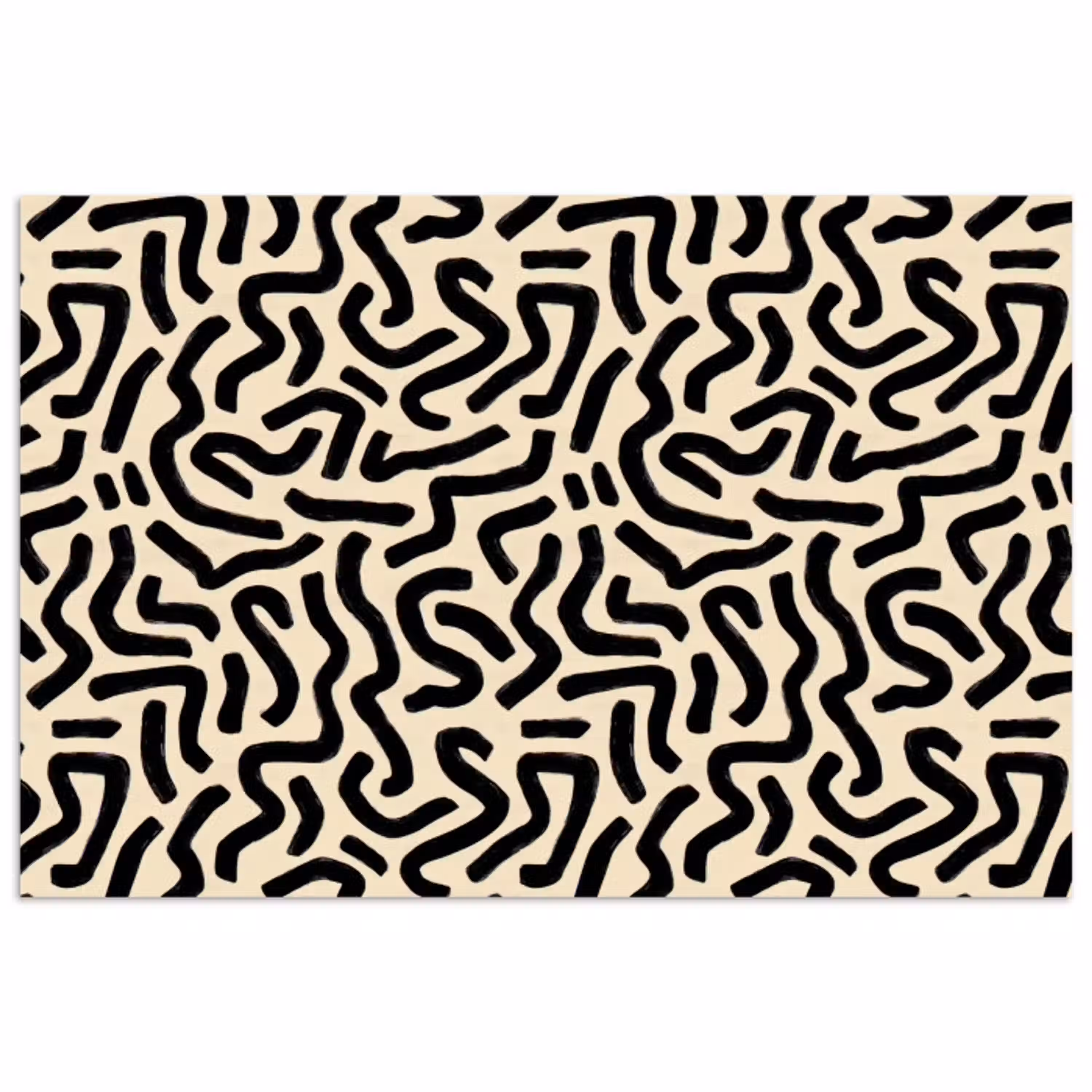 Abstract - Lijnen - Zwart poster papier klein 62 -3d