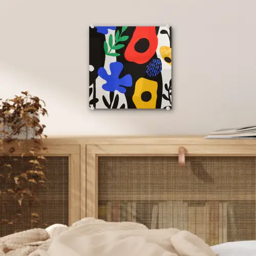 Bloemen - Bladeren - Abstract - Zwart plexiglas 5mm klein -sfeer4