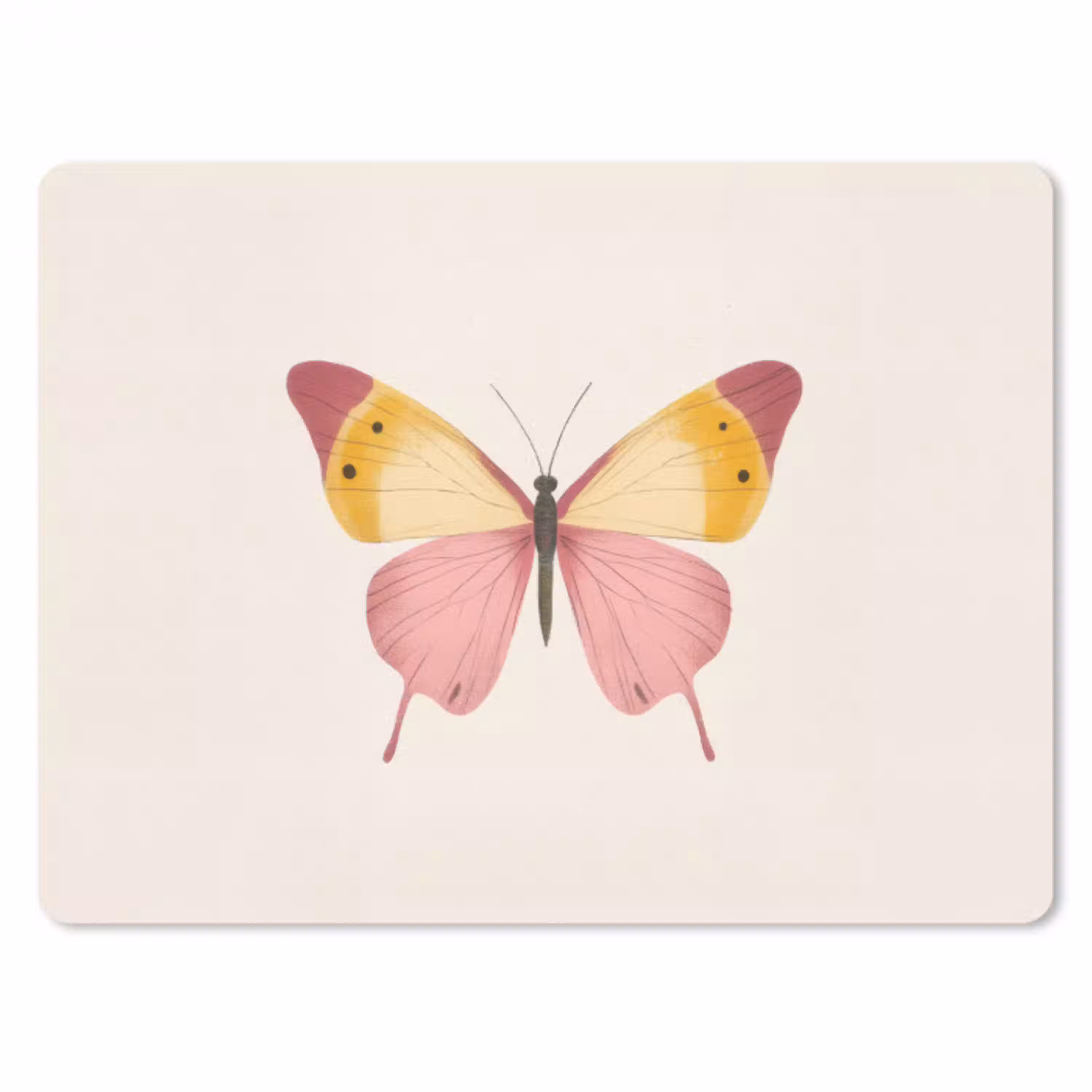 Vlinder - Illustratie - Roze muismat rubber klein -3d
