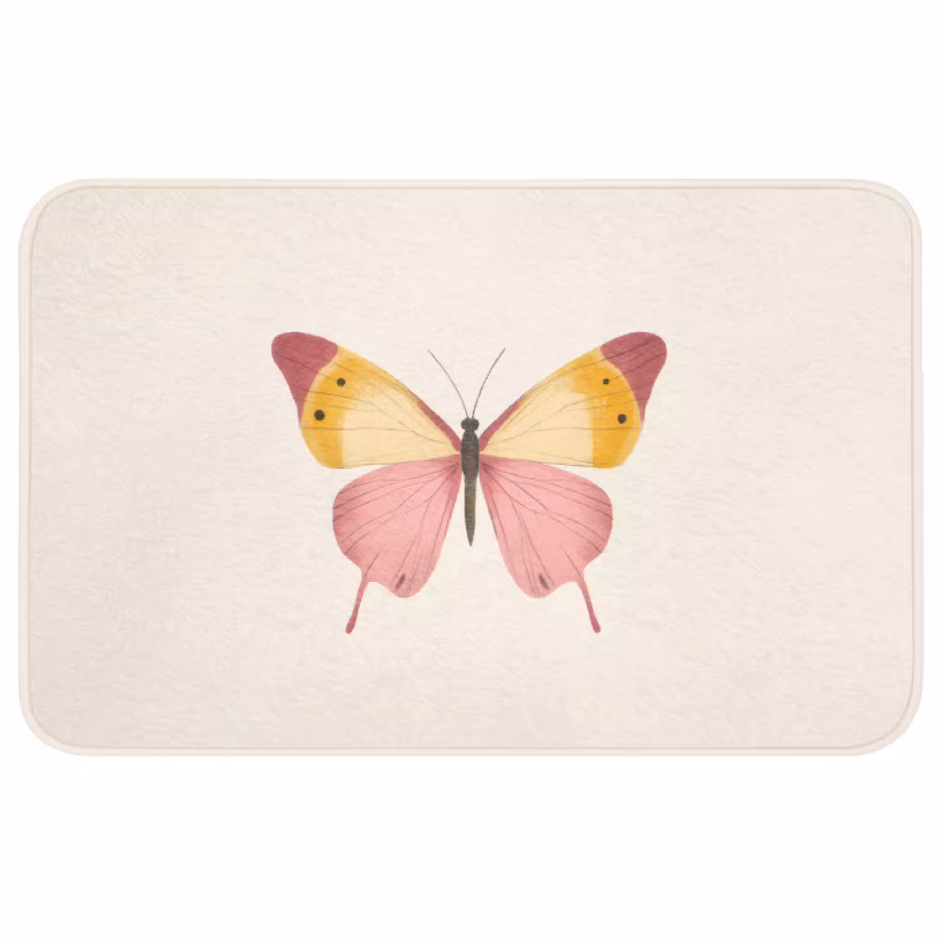 Vlinder - Illustratie - Roze WCmat middel -3d
