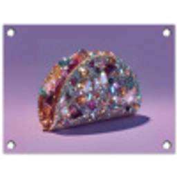 Edelstenen - Glitters - Paars - Kleurrijk tuinposter los doek klein -3d