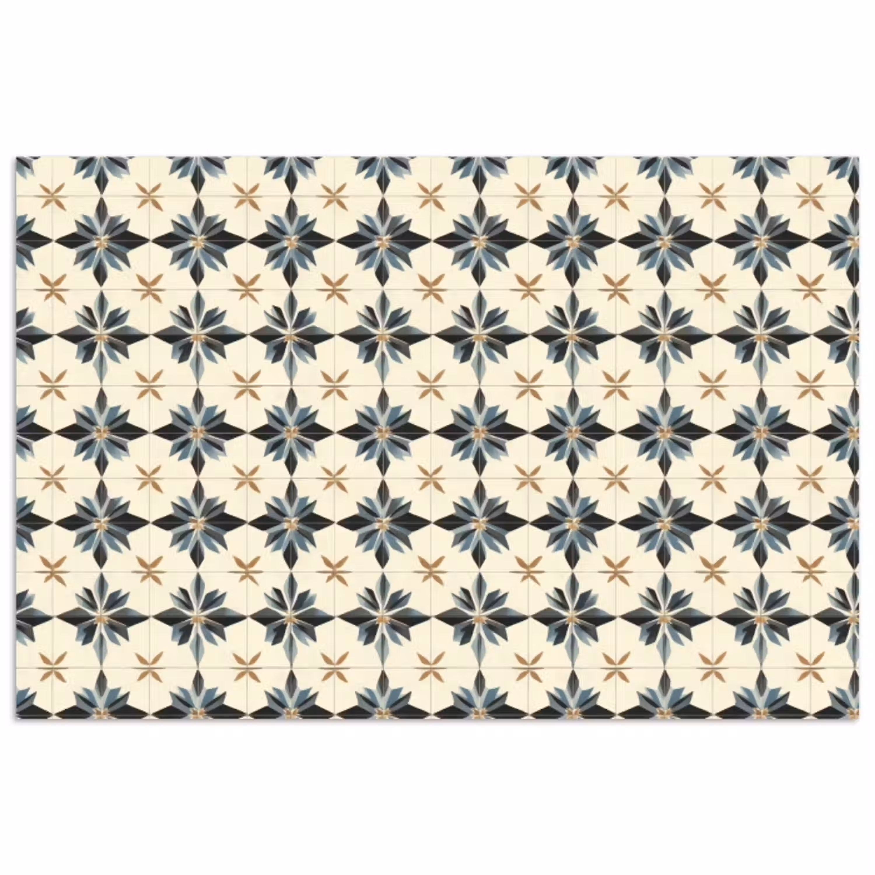 Sierlijk - Ornament - Blauw poster papier klein 62 -3d