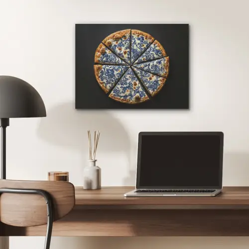 Pizza - Eten - Delftsblauw PET vilt klein -sfeer5