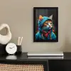 Graffiti - Kat - Zwart - Jas fotolijst zwart zonder passe partout klein -sfeer1