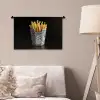 Friet - Porselein - Delfts blauw - Eten Wandkleed katoen klein -sfeer4