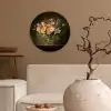 Glazen - Bloemen - Boeket - Kleuren Wandcirkel plexiglas klein -sfeer1