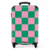 Squares - Groen/roze NBS - Handbagage koffer - Kinderen Unisex middel -productfoto_recht