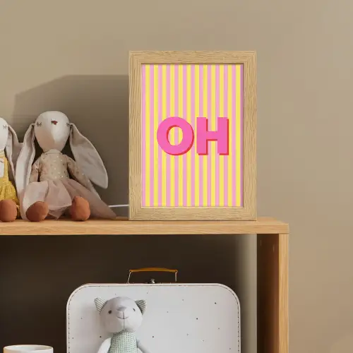 Tekst - Strepen - Roze Light Box met kabel (Kinderlampje) klein -sfeer2_kind
