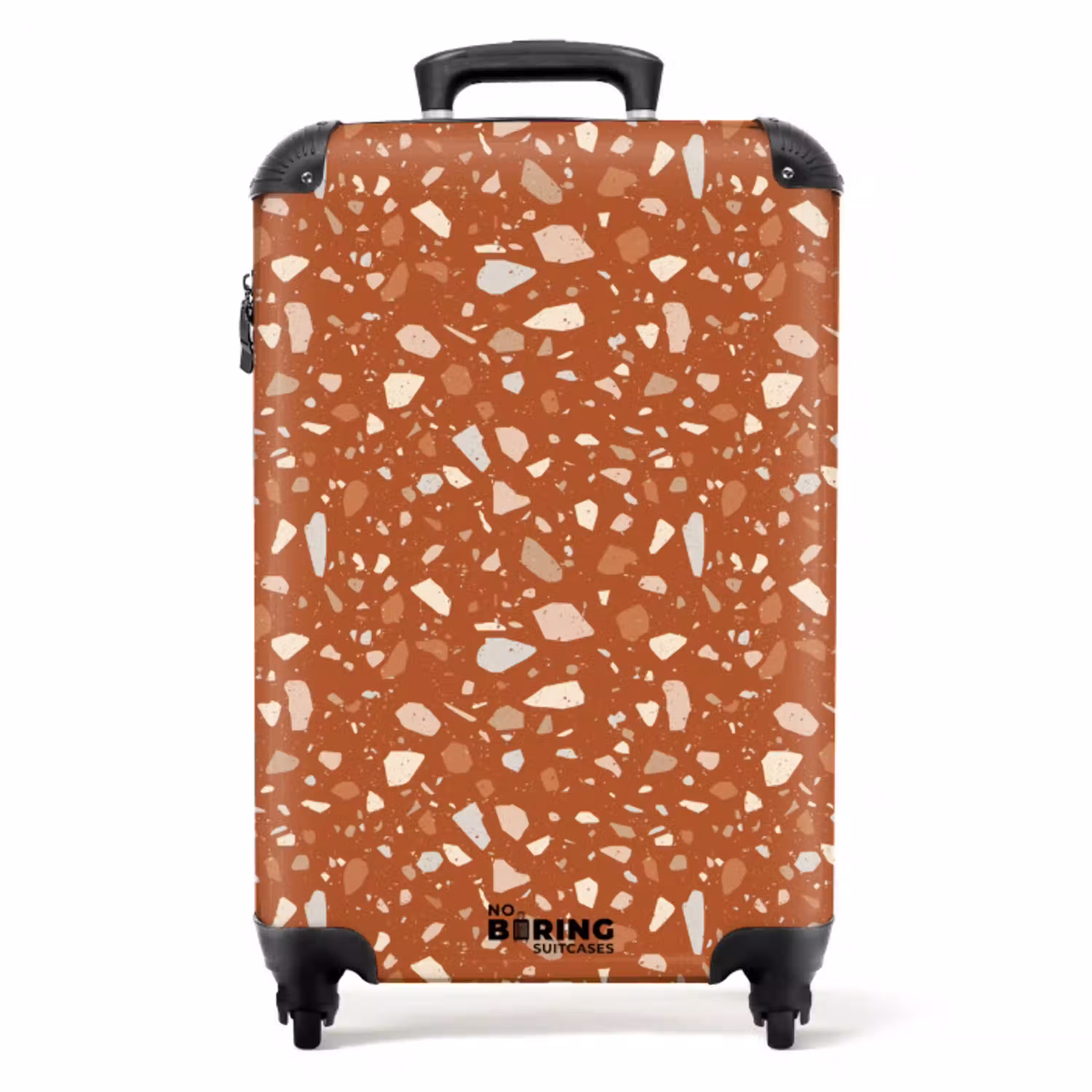 Terrazzo patroon veelkleurig terracotta NBS - Handbagage koffer - Volwassenen Unisex middel -productfoto_recht
