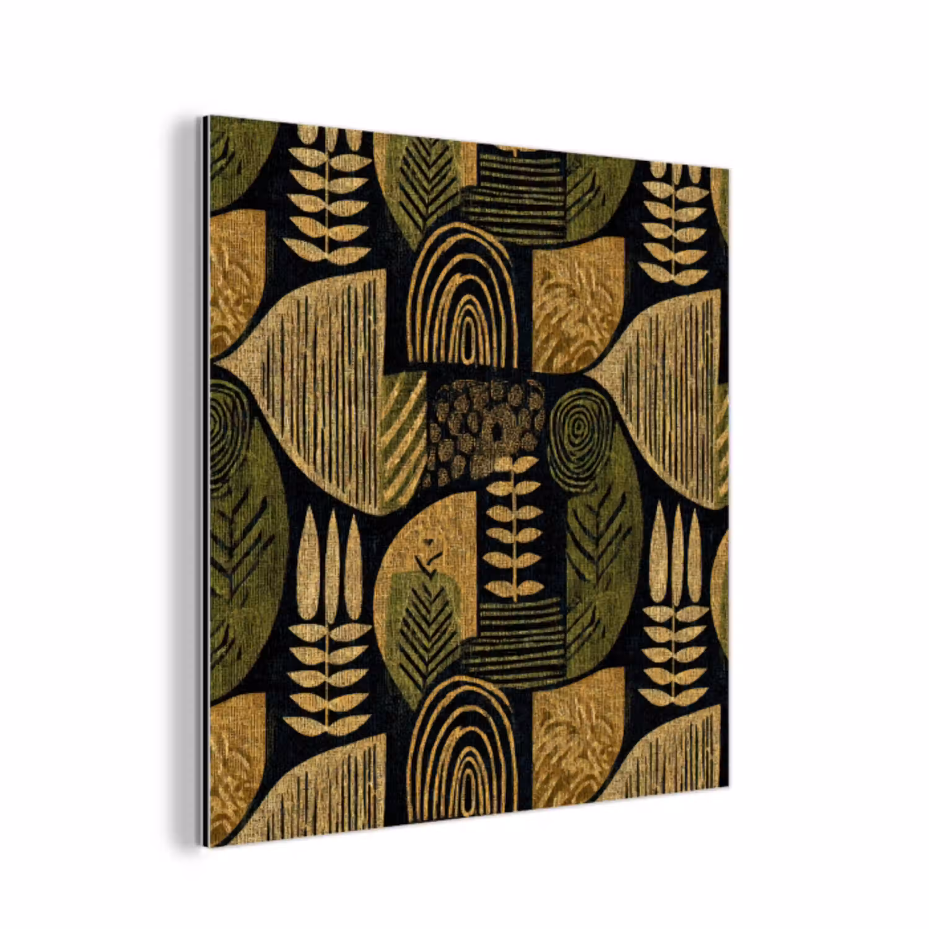 Zwart - Okergeel - Botanisch - Textuur aluminium wit klein 46 -3d