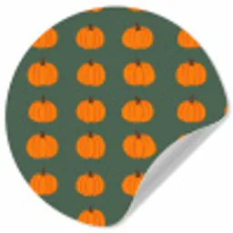 Pompoen - Patroon - Oranje Wandcirkel behangsticker klein 186 -3d