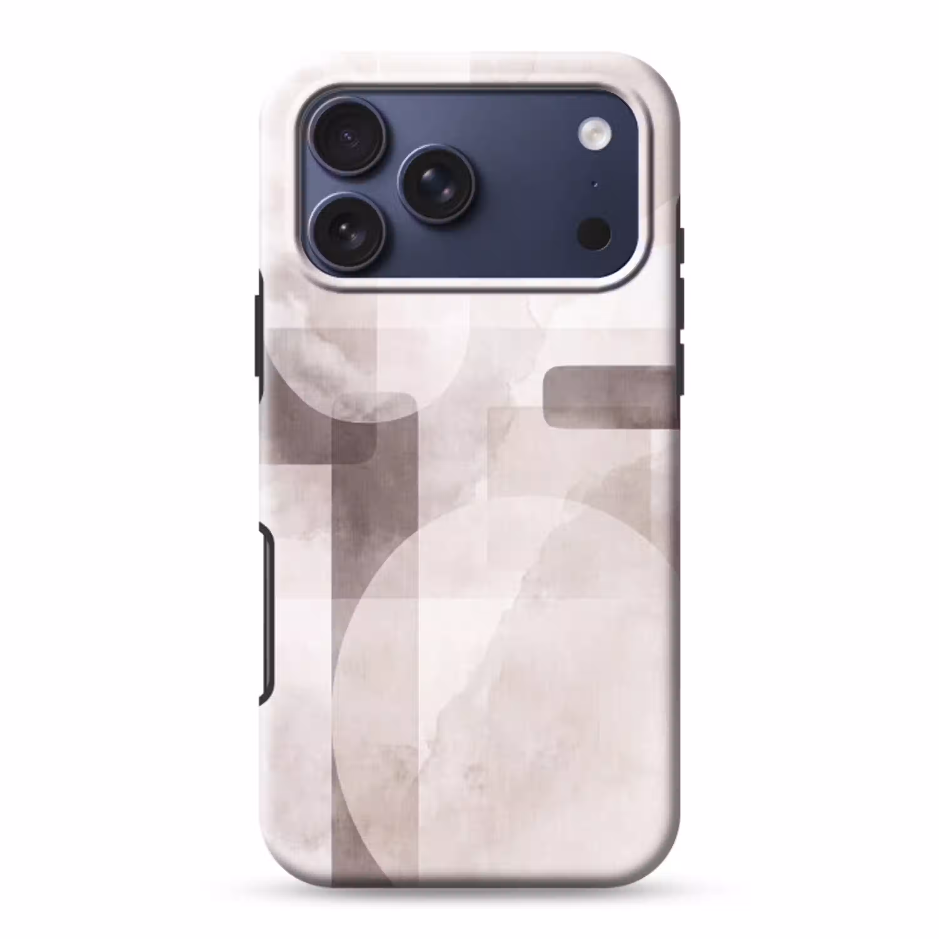 Abstracte vormen - Beige Toughcase MagSafe Apple iPhone 17 Pro Max klein -3d