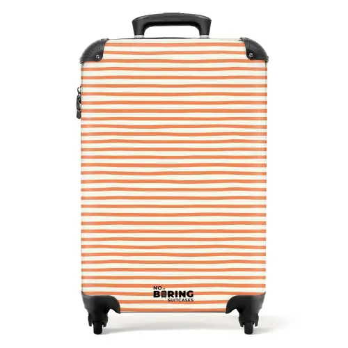 Streep patroon oranje NBS - Handbagage koffer - Kinderen Unisex middel -productfoto_recht