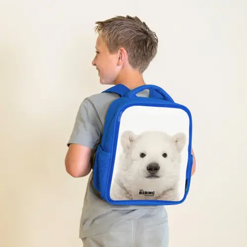 Schattige Ijsbeer Kinderrugzak - Blauw middel -sfeer2