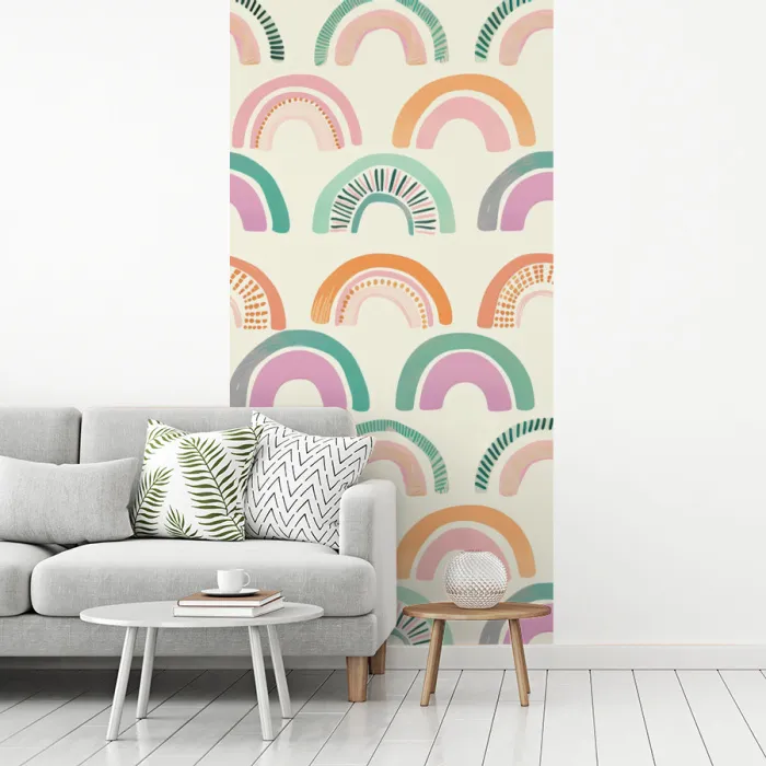 Regenboog - Pastel - Patroon fotobehang vinyl groot -woonkamer