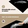 Makreel - Vis - Zwart Inductie beschemer met haakjes klein -ky-schoon-nl