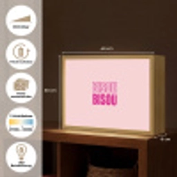 Bisou - Roze - Minimalistisch Light Box met batterij (Wandlamp) middel -USP_websiteoverzichtDE