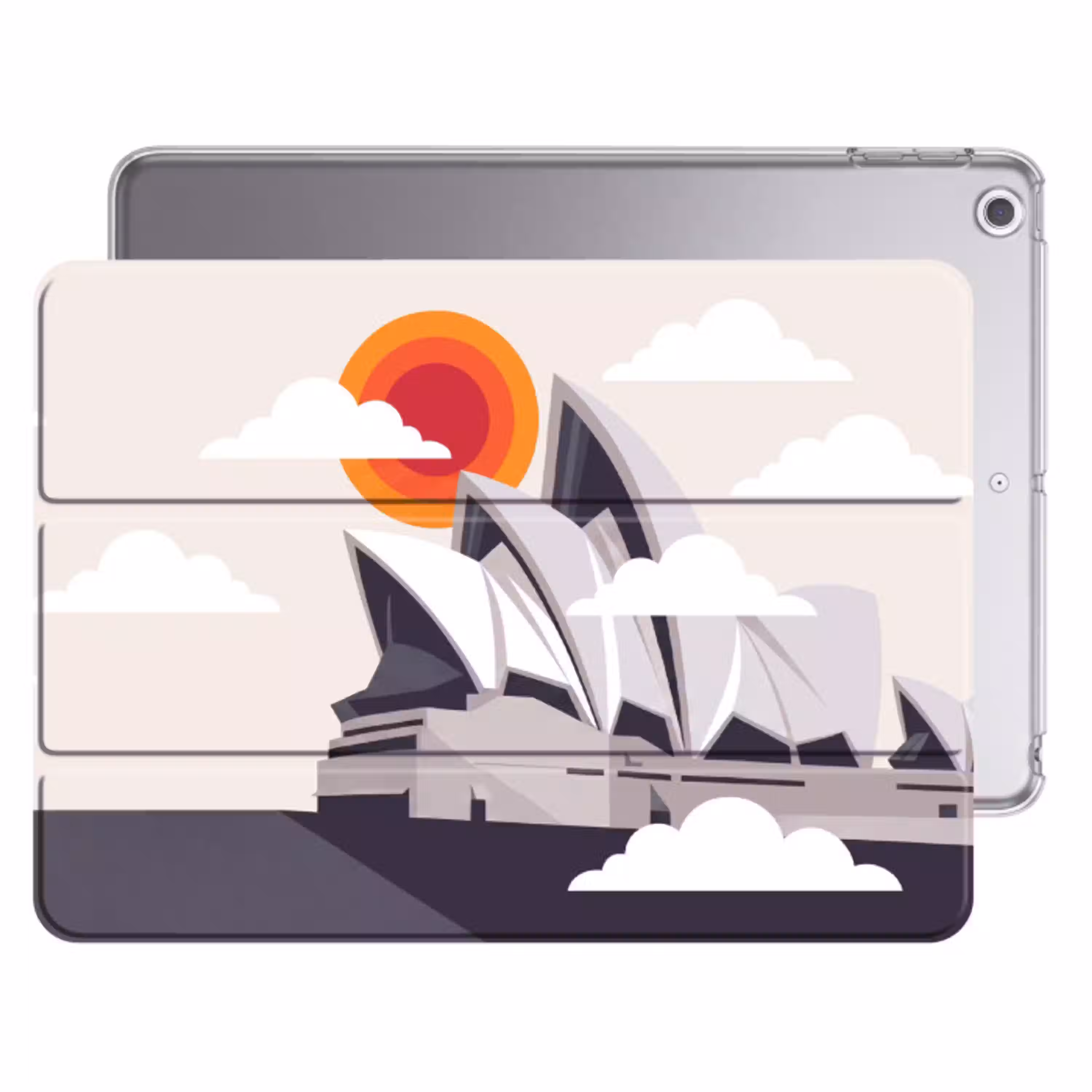 Architectuur - Stadsgezicht - Modern - Grijs - Oranje Apple iPad 2017 middel -threedimensional_3d_global