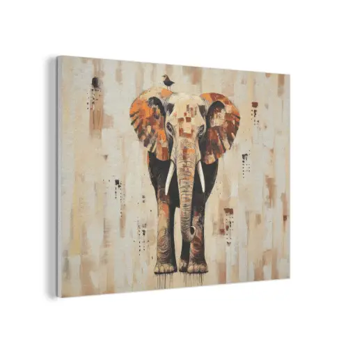 Olifant - Slurf - Mozaïek - Abstract PET vilt klein -3d