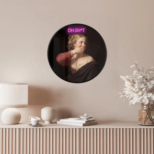 Quote - Neon - vrouw Fotolijst rond zonder passe partout klein -sfeer3