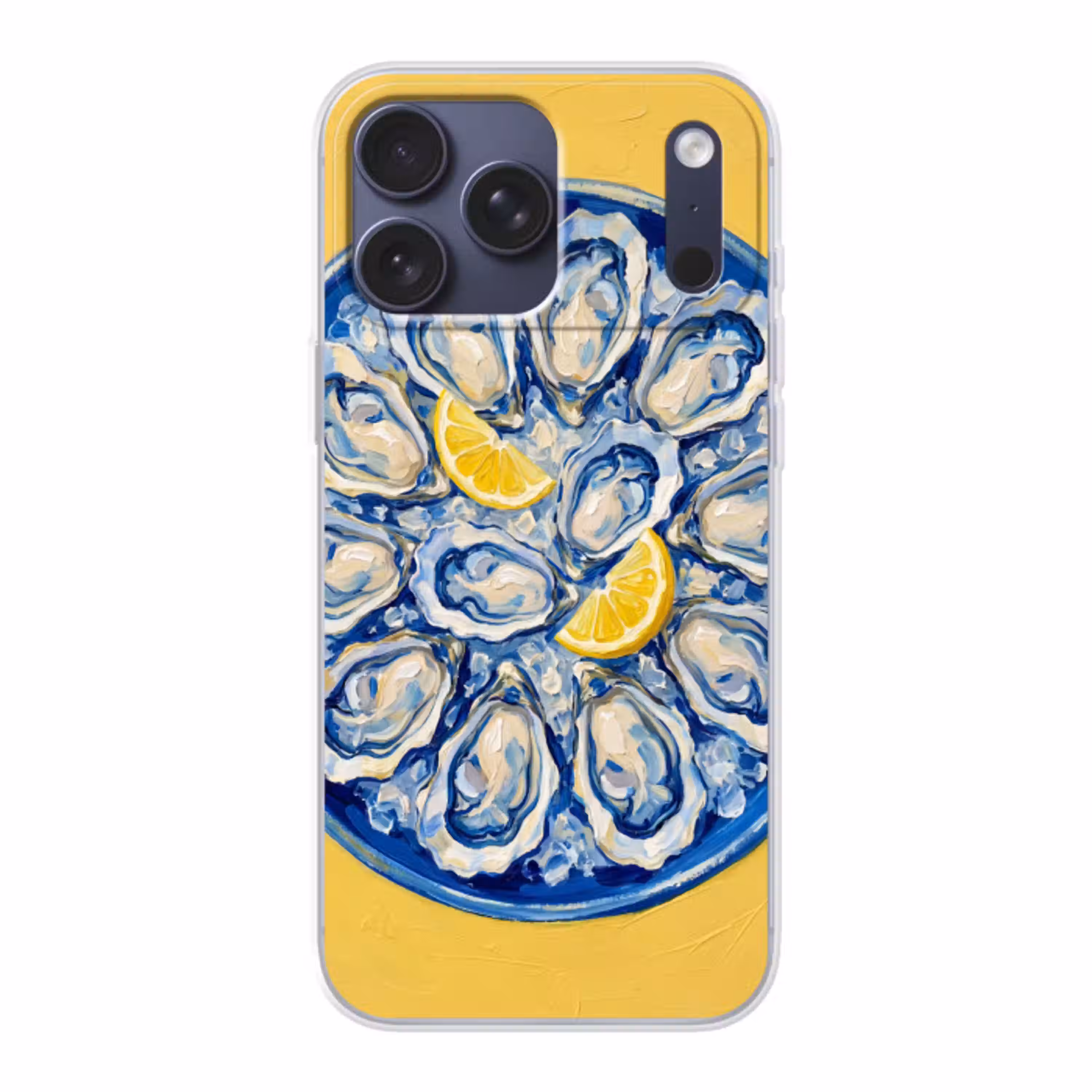 Oesters - Citroen - IJs - Modern - Geel Telefoonhoesje iPhone 17 Pro Max klein -3d