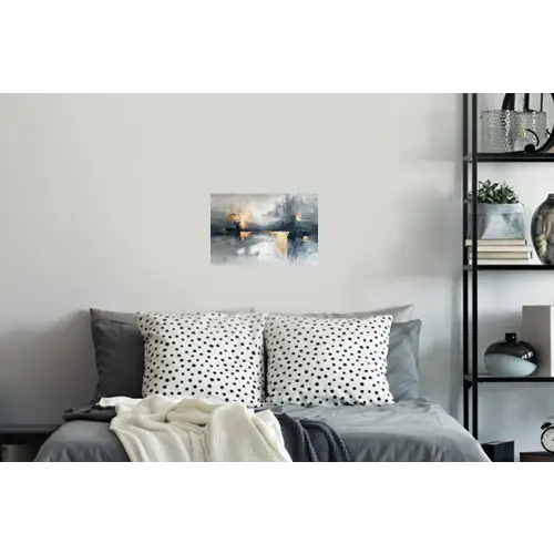 Kunst - Grijs - Goud - Abstract Muursticker klein -slaapkamer