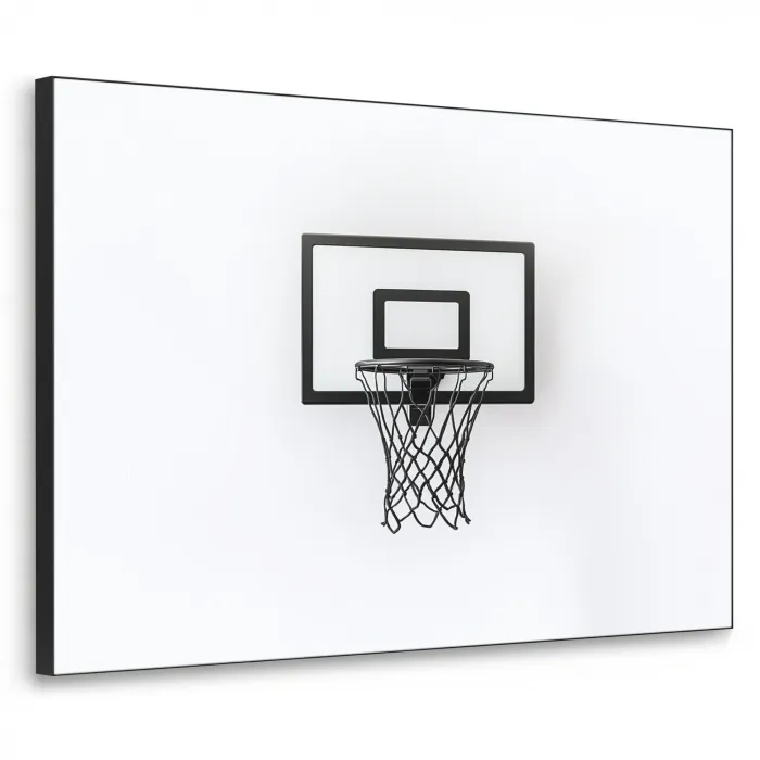 Basketbalbord - Minimalistisch - Zwart Textielframe - compleet frame klein -3d