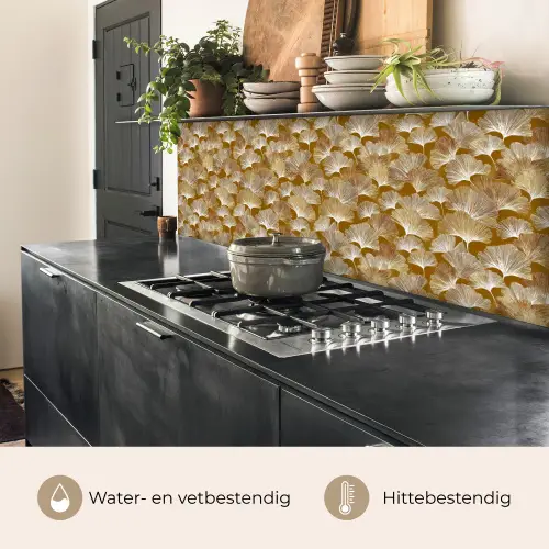 Ginkgo - Bladeren - Goud keuken achterwand 2 middel 871 -usp_NL