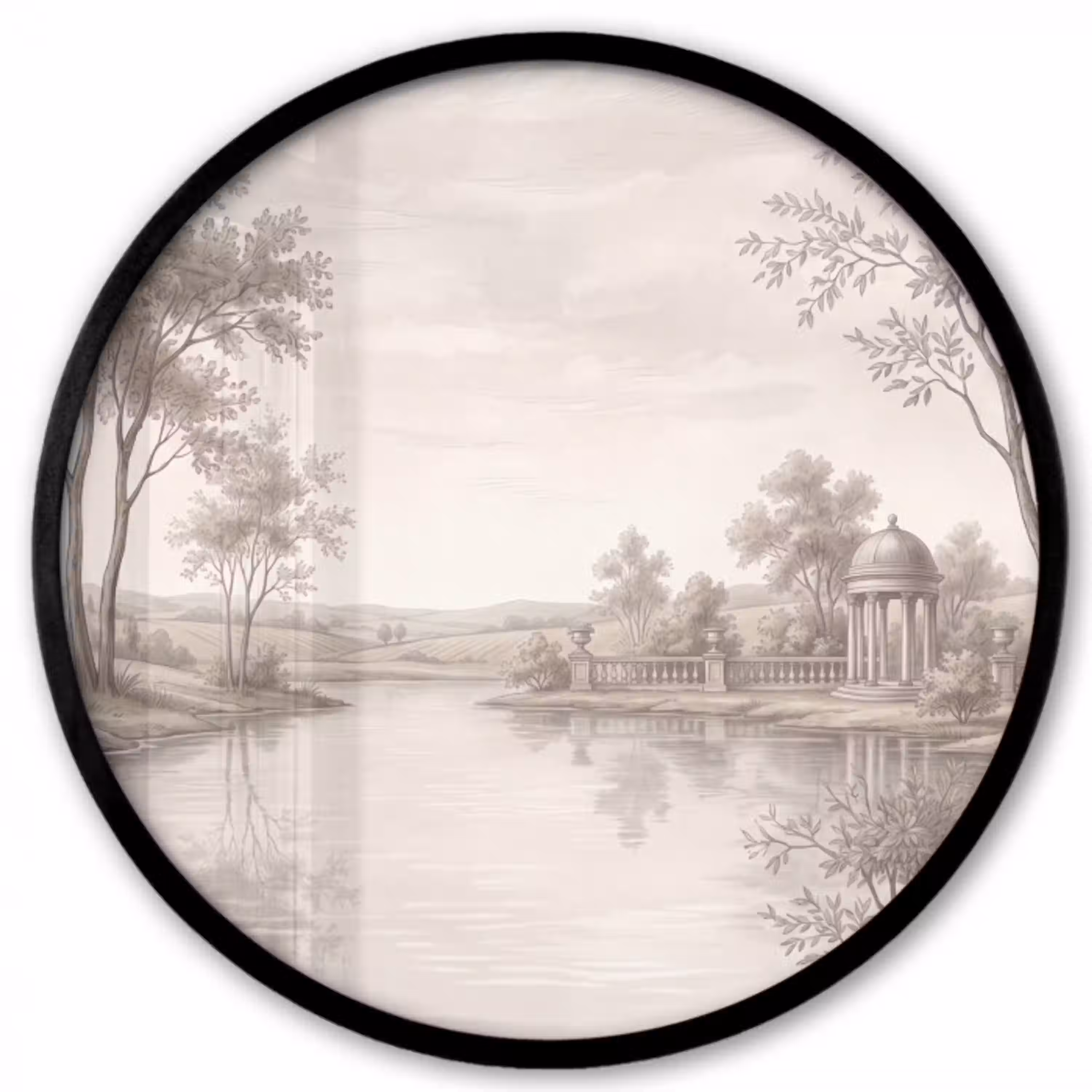 Terras - Water - Natuur - Landschap Fotolijst rond zonder passe partout klein -3d