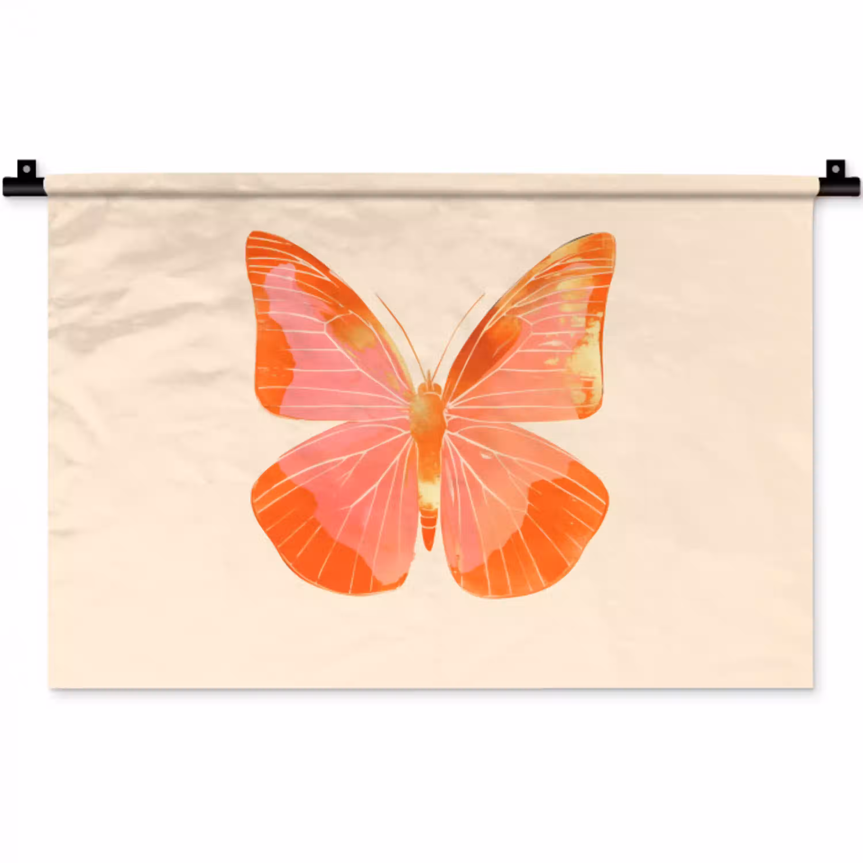 Vlinder - Minimalistisch - Roze Wandkleed katoen klein -zz3d