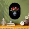 Rode - Bloemen - Tulpen - Vaas Wandcirkel Ovaal Forex klein -sfeer2