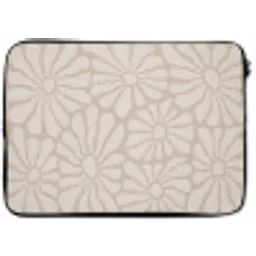 Bloemen - Print - Beige - Bruin - Minimalistisch laptophoes neopreen klein -zkaufland3dotto