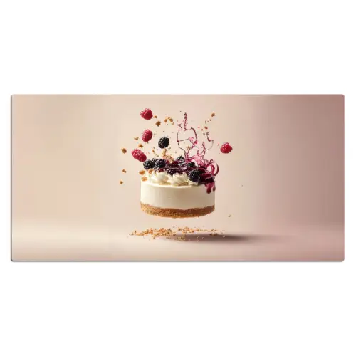 Cheesecake - Eten - Roze - Taart Muismat XXL klein -3d_leeg