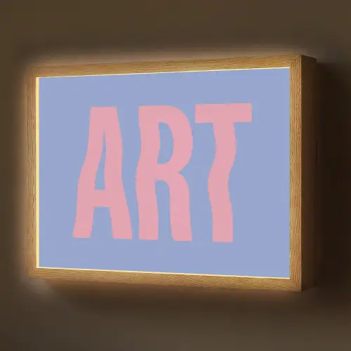 Art - Roze - Blauw Light Box met batterij (Wandlamp) middel -z3d_website