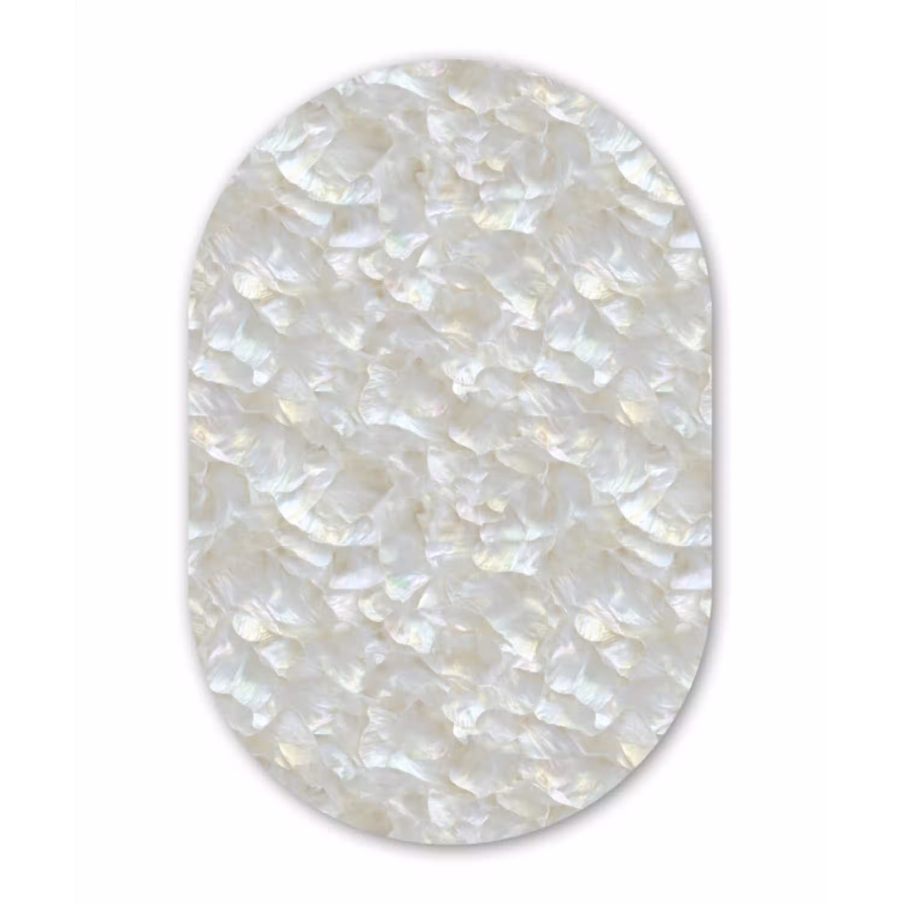 Parelmoerglans - Wit - Schelp Wandcirkel Ovaal Aluminium middel 839 -3d