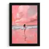 Roze - Surfen - Zee fotolijst zwart zonder passe partout klein -3d