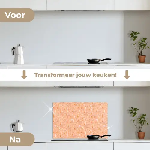 Tint - Olie - Verf - Lichtoranje keuken achterwand spatscherm klein 900 -voor_na_NL