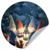 Winter - Gnooms - Eekhoorns - Meerkleurig Wandcirkel behangsticker klein -3d