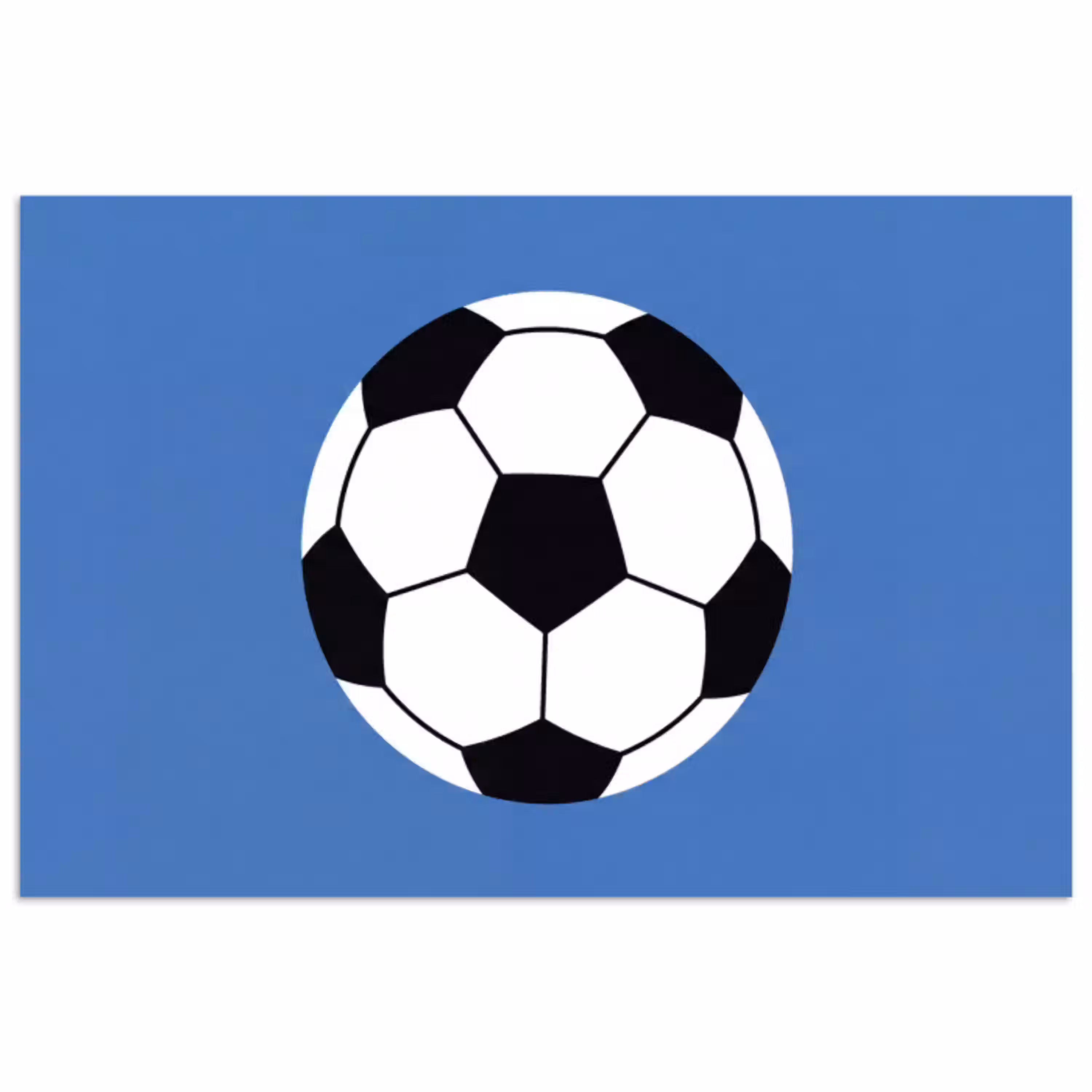 Voetbal - Zwart-wit - Sport - Illustratie - Blauw poster papier klein -3d