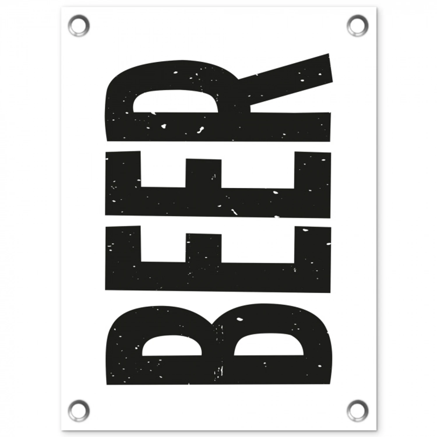 Bier - Japandi - Decoratie - Zwart tuinposter los doek klein -3d