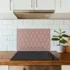 Strak - Patroon - Roze - Donkerblauw keuken achterwand spatscherm klein 900 -sfeer2