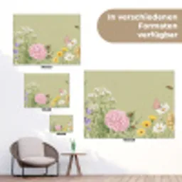 Botanisch - Bloemen - Kleurrijk tuinposter los doek klein -Xsfeer9_DE