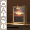 Landschap - Zonsondergang - Bloemenveld Light Box met kabel (Tafellamp) klein -USP_NL