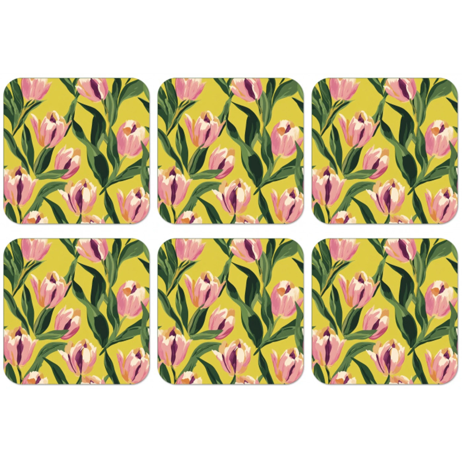 Tulpen - Botanisch - Geel onderzetter kurk middel 366 -zkaufland3dotto